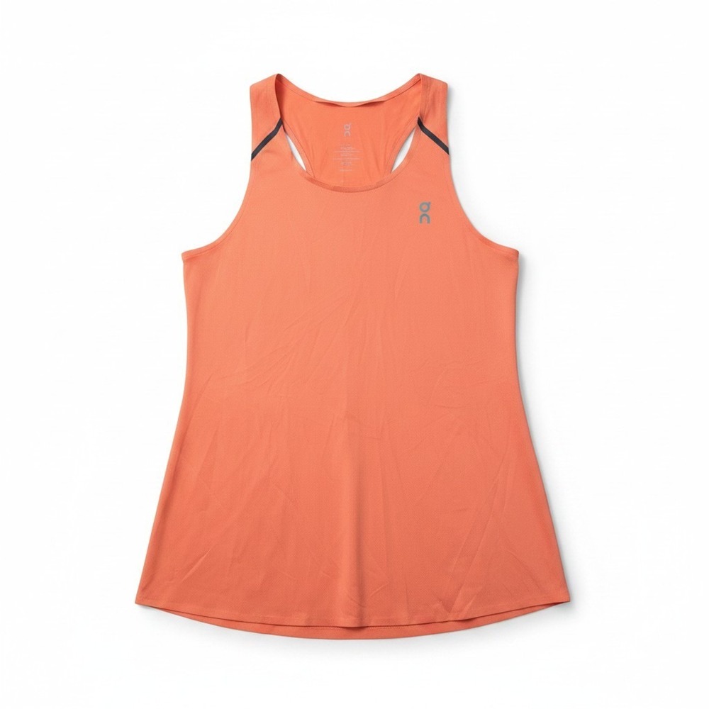 On Running Tank Top L Orange Teal Colorblock Racerback Performance Gorpcore